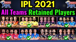 IPL 2021 | All Teams Retained Players List | CSK, KKR, RCB, MI, RR, KXIP, DC, SRH Retention IPL 2021