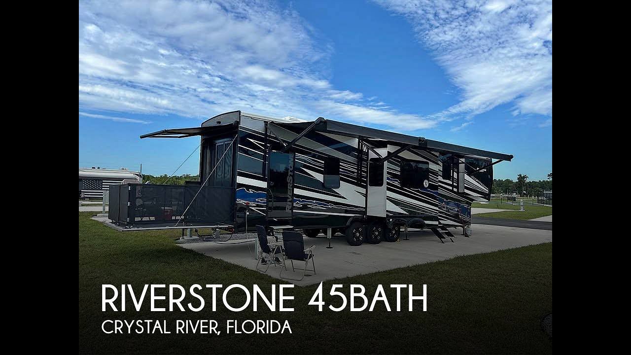 A photo of this 2023 Forest River Riverstone 45BATH Toy Hauler