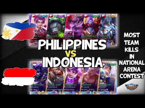 Philippines vs Indonesia - Epic Comeback + Most Team Kills in National Arena Contest -Mobile legends
