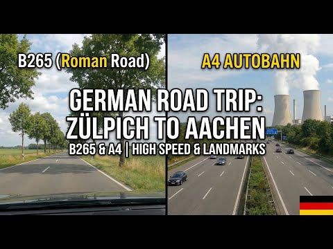 German Road Trip: Zülpich to Aachen via B265 & A4 Autobahn
