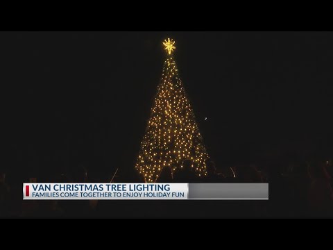 The City of Van has lit up their high tech Christmas tree