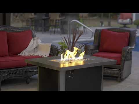 The Outdoor GreatRoom Company Caden 44-Inch Rectangular Gas Fire Pit Table Overview Video