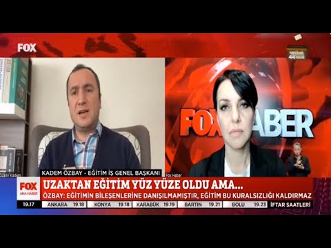Genel Başkanımız Kadem ÖZBAY, Fox Tv Ana Haber’de, üniversitelerin 3 Nisan tarihinden itibaren isteyen öğrenciler için yüz yüze eğitime başlayacak olmasını değerlendirdi ve “Eğitimin bileşenlerine danışılmamıştır, eğitim bu kuralsızlığı kaldırmaz” de
