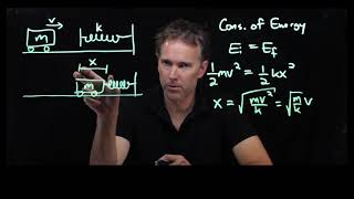 Cart Hits Spring Example | Physics with Professor Matt Anderson | M11-10