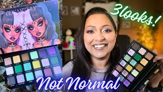 UNEARTHLY COSMETICS NOT NORMAL REMASTERED EYESHADOW PALETTE | REVIEW & 3 LOOKS | SMITHY SONY