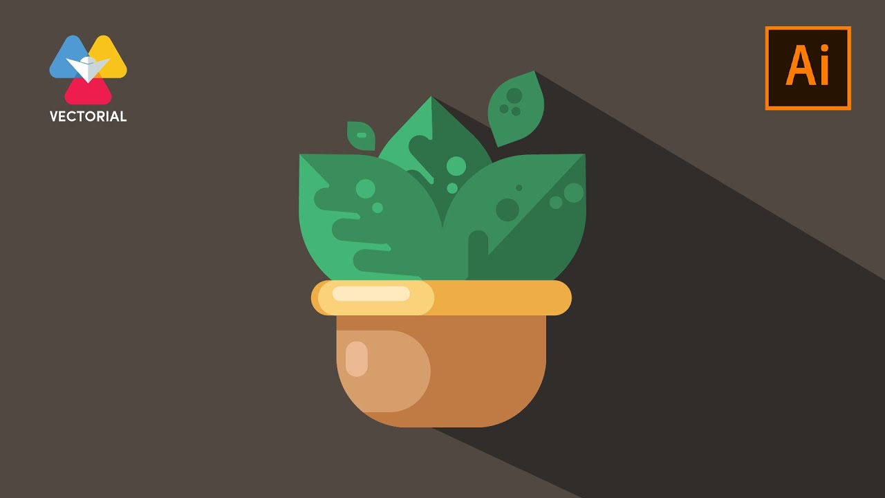 Potted plant vector tutorial in Adobe Illustrator