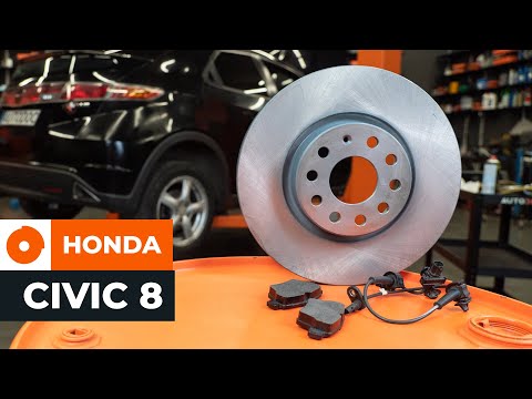 How to change rear brake disc and pads set on HONDA CIVIC 8 [TUTORIAL AUTODOC]