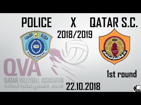 Police X Qatar S.C. 3:0 - Qatar Volleyball League 18/19 - (22.10.2018)  NO BREAKS, BACK VIEW
