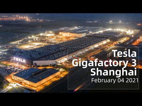 (February 04 2021)  Tesla Gigafactory 3 Shanghai 4K Video