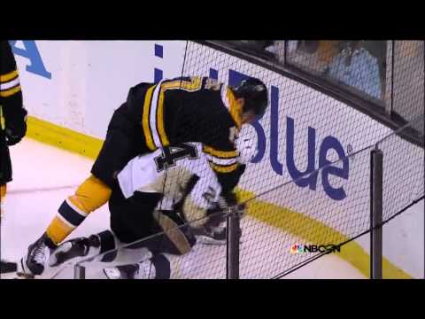 Scrum in OT. Malkin, Chara, Lucic, Cooke. 6/5/13 Pittsburgh Penguins vs Boston Bruins NHL Hockey