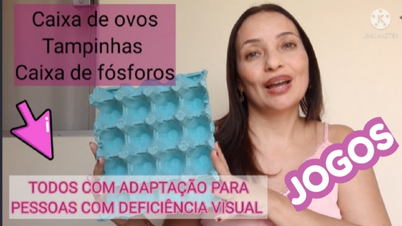 Sugestões de jogos com materiais simples! Todos com adaptação para pessoas com deficiência visual.