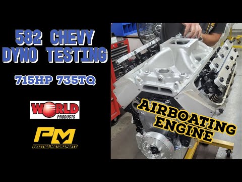 Charles' Airboat Specific 582ci Big Block Chevy Dyno Testing at Prestige - 715HP 735TQ