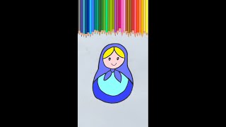 How To Draw A Matryoshka Doll | How To Draw A Russian Nesting Doll #shorts