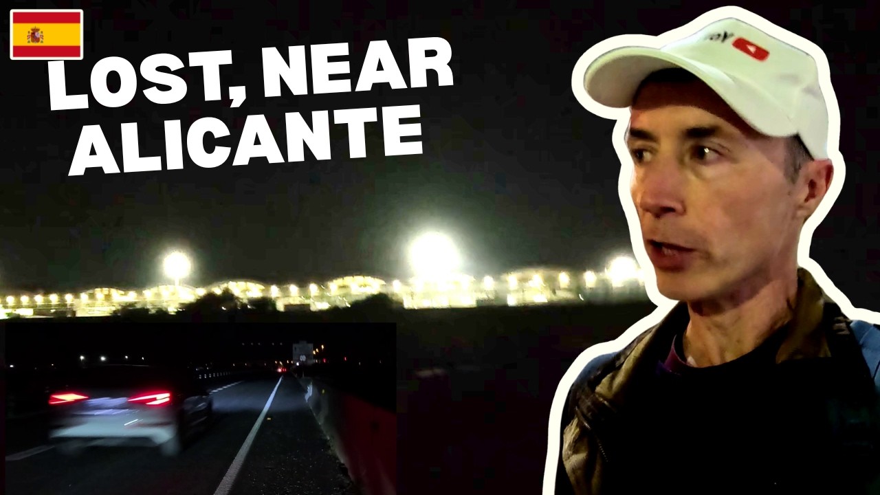 Alicante airport walk in the dark