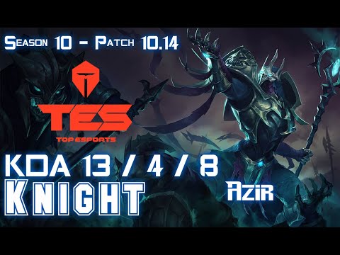 TES Knight AZIR vs TWISTED FATE Mid - Patch 10.14 KR Ranked