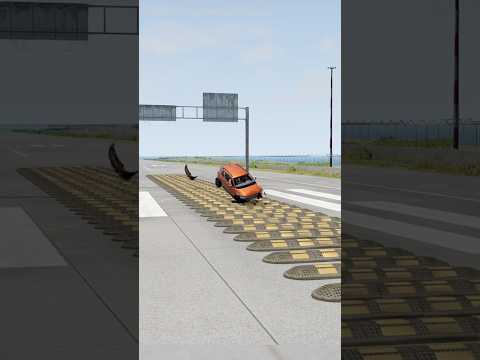 Cars vs Huge Speedbumps 😳 #beamng #beamngdrive #cars #crash #dashcam