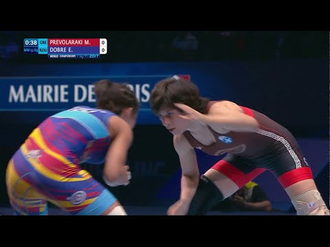 BRONZE WW - 53 kg: M. PREVOLARAKI (GRE) df. E. DOBRE (ROU) by VFA, 2-1