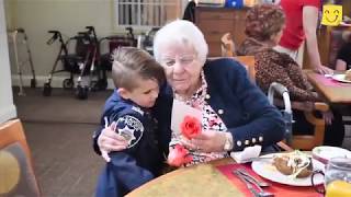 Child Police Officer Gives Seniors Flowers...the happiness heroes