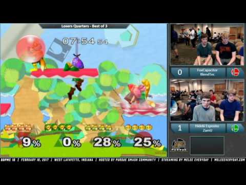 BOPME 16 - Fox Capictor + Blendtec vs. Hideki Esposito + ZamU - SSBM - Losers Semis