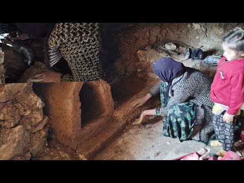 A true story: Turan's tireless efforts to build a chimney in the cave with density!