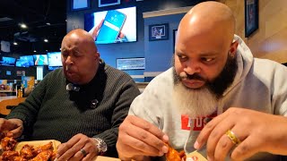 Trying the HOTTEST BLAZING Wings CHALLENGE at Buffalo Wild Wings! | feat @BadlandsChugs
