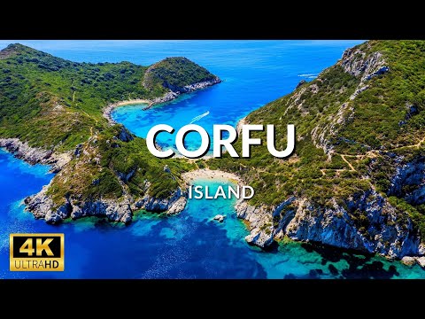 FLYING OVER CORFU (4K UHD) - Relaxing Music Along With Beautiful Nature Videos - 4K Video HD