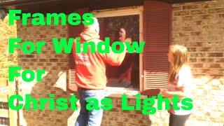 Putting Christmas Lights Around A Window Using 1x2 Wood Frames