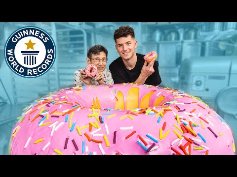 Largest Doughnut Cake w/ Nick DiGiovanni and Lynja - Guinness World Records
