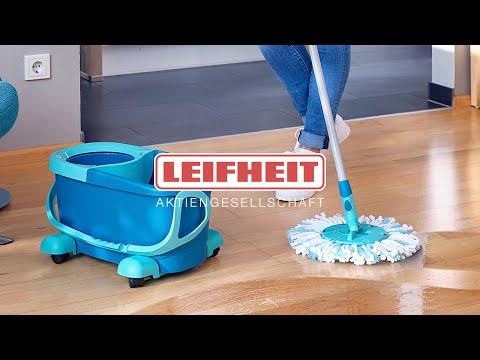 Швабра-моп CLEAN TWIST M Ergo на колёсах от Leifheit с ведром на колёсах для уборки и функцией отжима - фото 1 - id-p2913793221