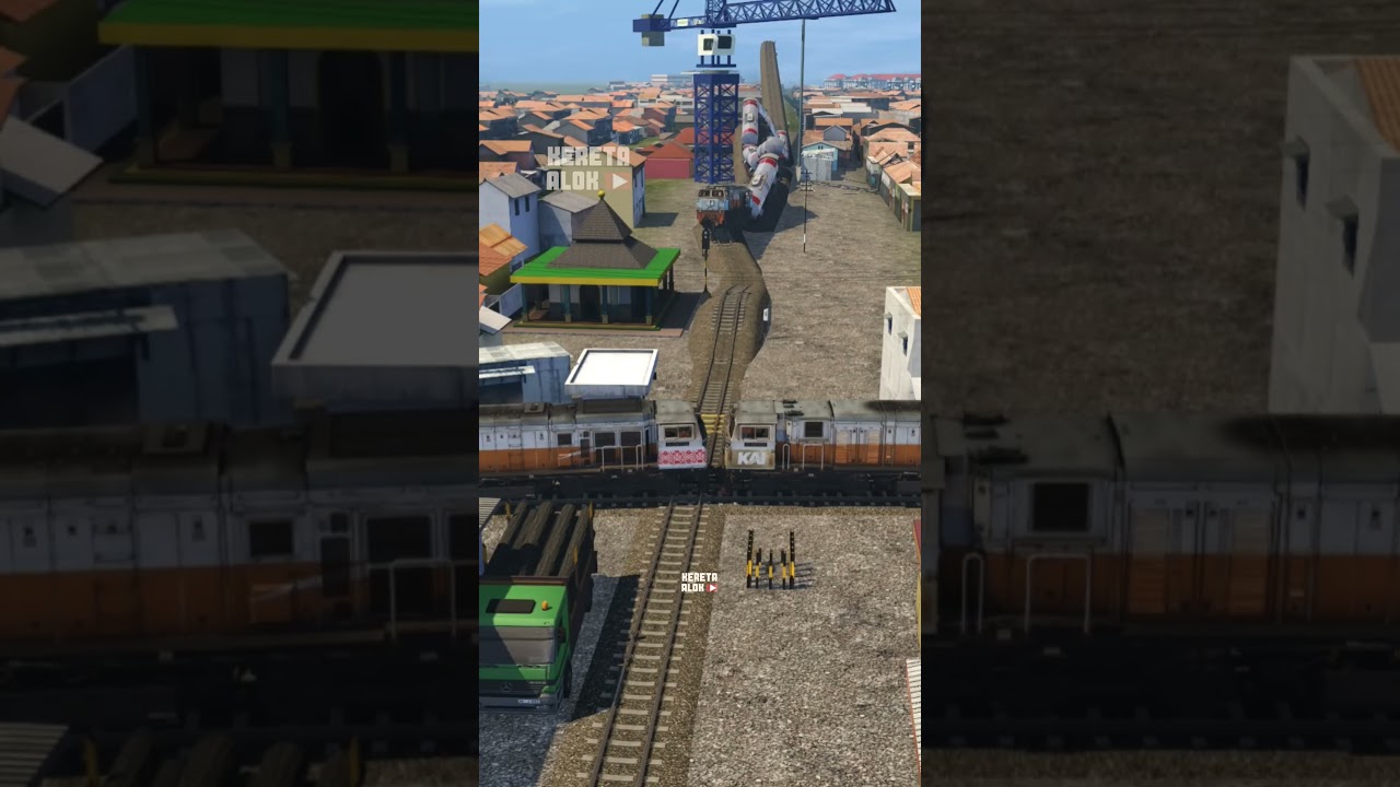 Kereta Api Melintasi Rel Oleng Menurun Adu Lokomotif #keretaapi #train #railway #automobile