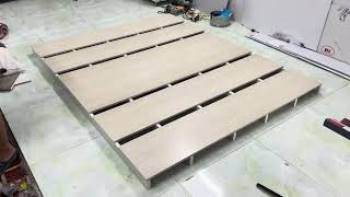 [Giá 1.390k] [Lắp Ráp]Giường Ngủ Pallet Nhựa Gấp Gọn [Cao 8,5cm x Ngang 1m6 x Dài 2m] Màu Sồi PL013