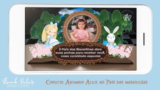 Vídeo de Convite Animado Alice no País das Maravilhas
