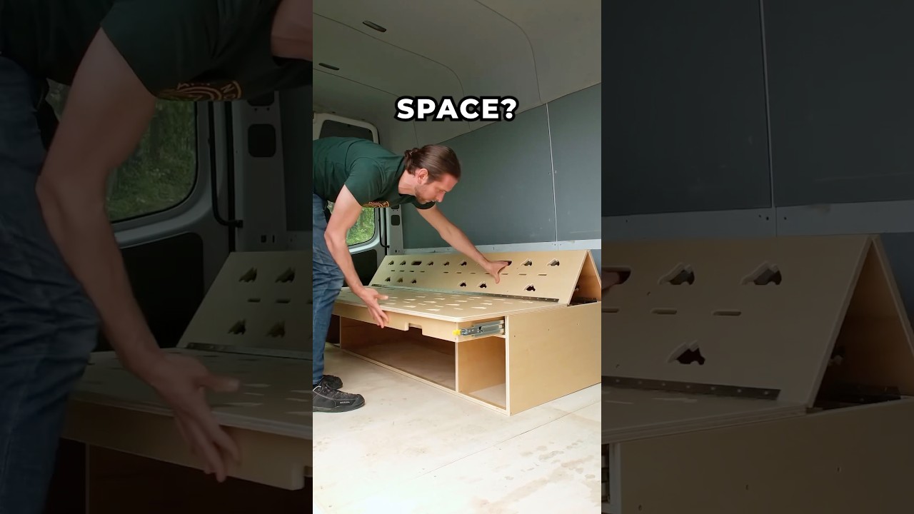 This impressive DIY futon kit gives you a convertible couch/bed in your camper van build! 😮