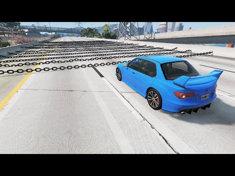 Cars vs Numerous Chains | BeamNG.Drive