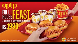 OPTP Full House Deal 🍔 | 4 ShotGun Burger, 1 Large Fries & 1 Ltr Drink |