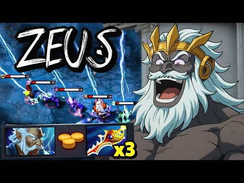 OVER POWER THUNDERGOD WITH x3 DIVINE RAPIER + REFRESHER ZEUS DOTA 2 🔥🔥🔥