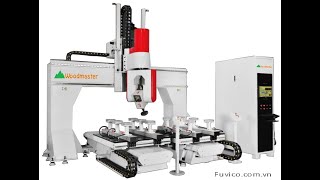 Woodmaster Pro-Master T4. MÁY CNC 5 Trục 2 Bàn 4 dao tải nặng