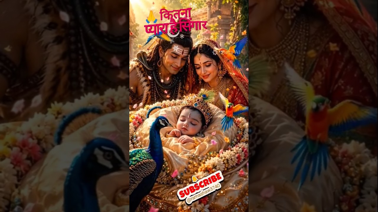 #🦚Kitna Pyara🦜Hai Singar🪈 #sorts #hindugod #krishnafestival  #sreekrishna #shivparvati
