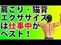 肩こり・猫背のエクササイズは仕事中にやるのがベスト! 僧帽筋をぼぐして、血行を良くする!