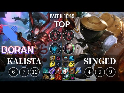 DRX Doran Kalista vs Singed Top - KR Patch 10.15