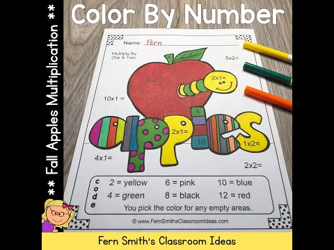 Fall Color By Number Multiplication