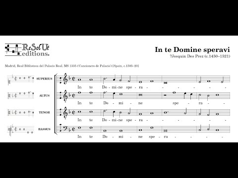 Josquin Desprez - In te domine speravi (Frottole, Libro I, 1504, N. 56) - score