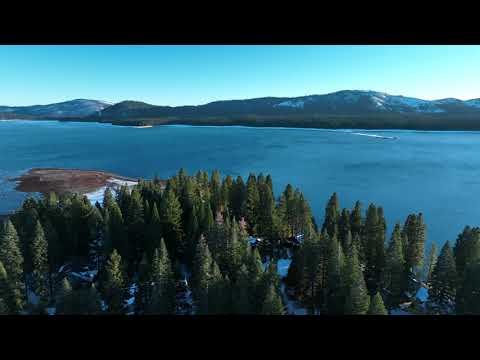 Lake Almanor Peninsula snow,  Nov 2022, 4K drone flyover