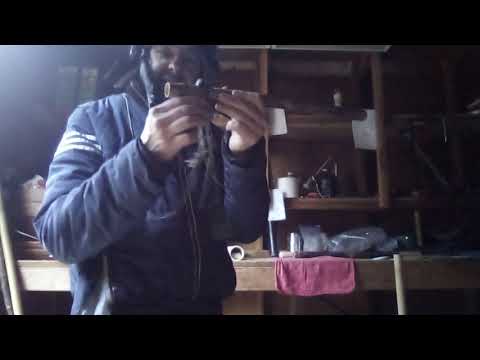 Making flute from branch