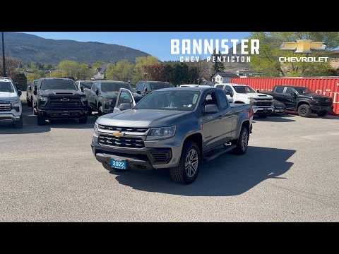 2022 Chevrolet Colorado Extended Cab Long Box 4-Wheel Drive WT in Gray for sale at Bannister Chevrolet Penticton in Penticton, BC