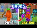 I Survived 100 Days In The ETERNAL CAVES In Minecraft Bedrock