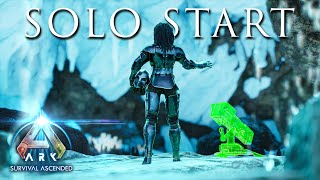 SOLO Start In My OP Cave! | Ark Ascended Small Tribes PvP
