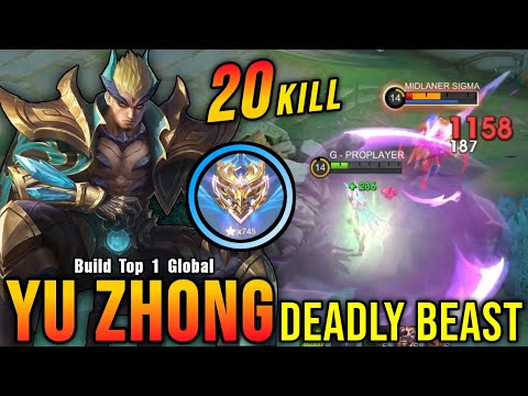 Deadly Beast Yu Zhong Insane 20 Kills!! - Build Top 1 Global Yu Zhong ~ MLBB