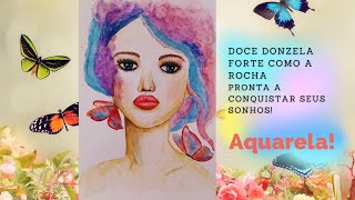 Pintando em Aquarela   Mulheres   Linda e meiga, mas poderosa!