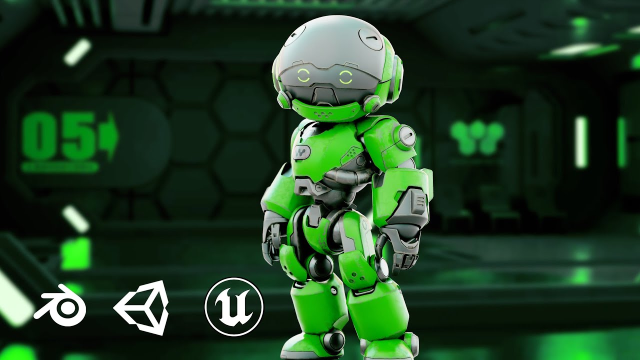 Robo Zero-A Auto-Rig Pro Rigged For Mixamo Unreal Engine Unity 3D Model